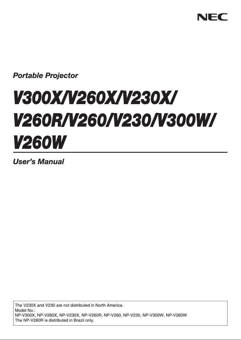 Imagen de la primera página del manual del dispositivo V230X