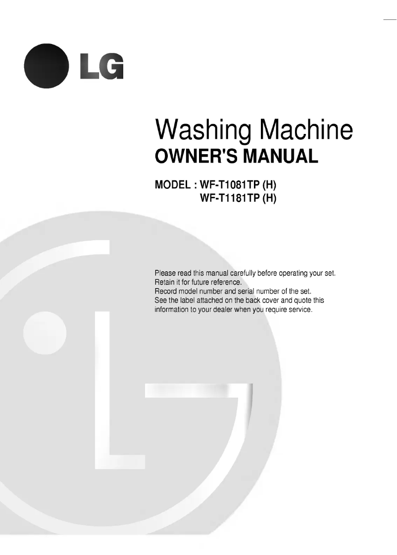 Página 1 del manual Manual de usuario LG WT-R1071TPJ