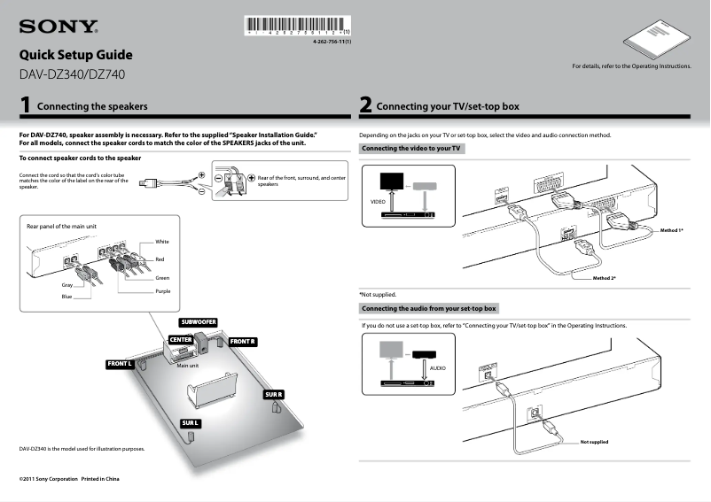 Imagen de la primera página del manual del dispositivo DAV-DZ340