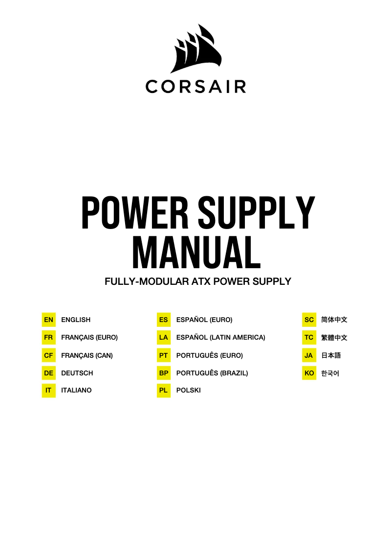 Página 1 del manual Manual de usuario Corsair RM1200x