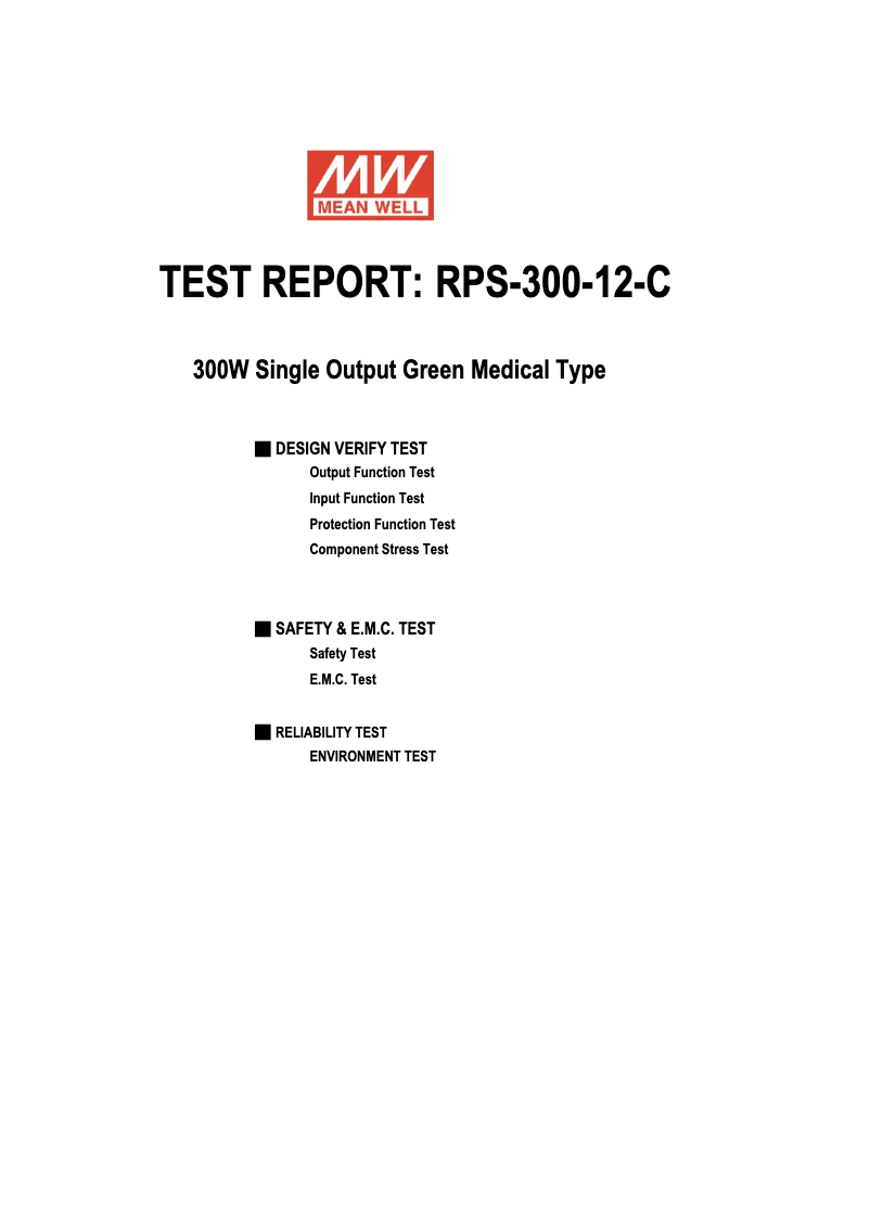 Página 1 del manual Ficha técnica Mean Well RPS-300-12-C