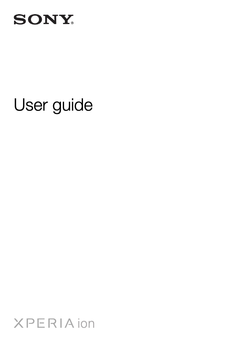 Imagen de la primera página del manual del dispositivo Xperia ion