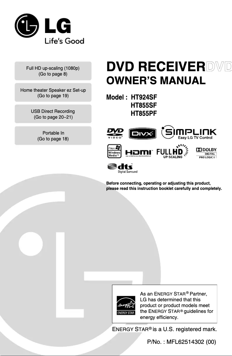 Imagen de la primera página del manual del dispositivo HT924SF