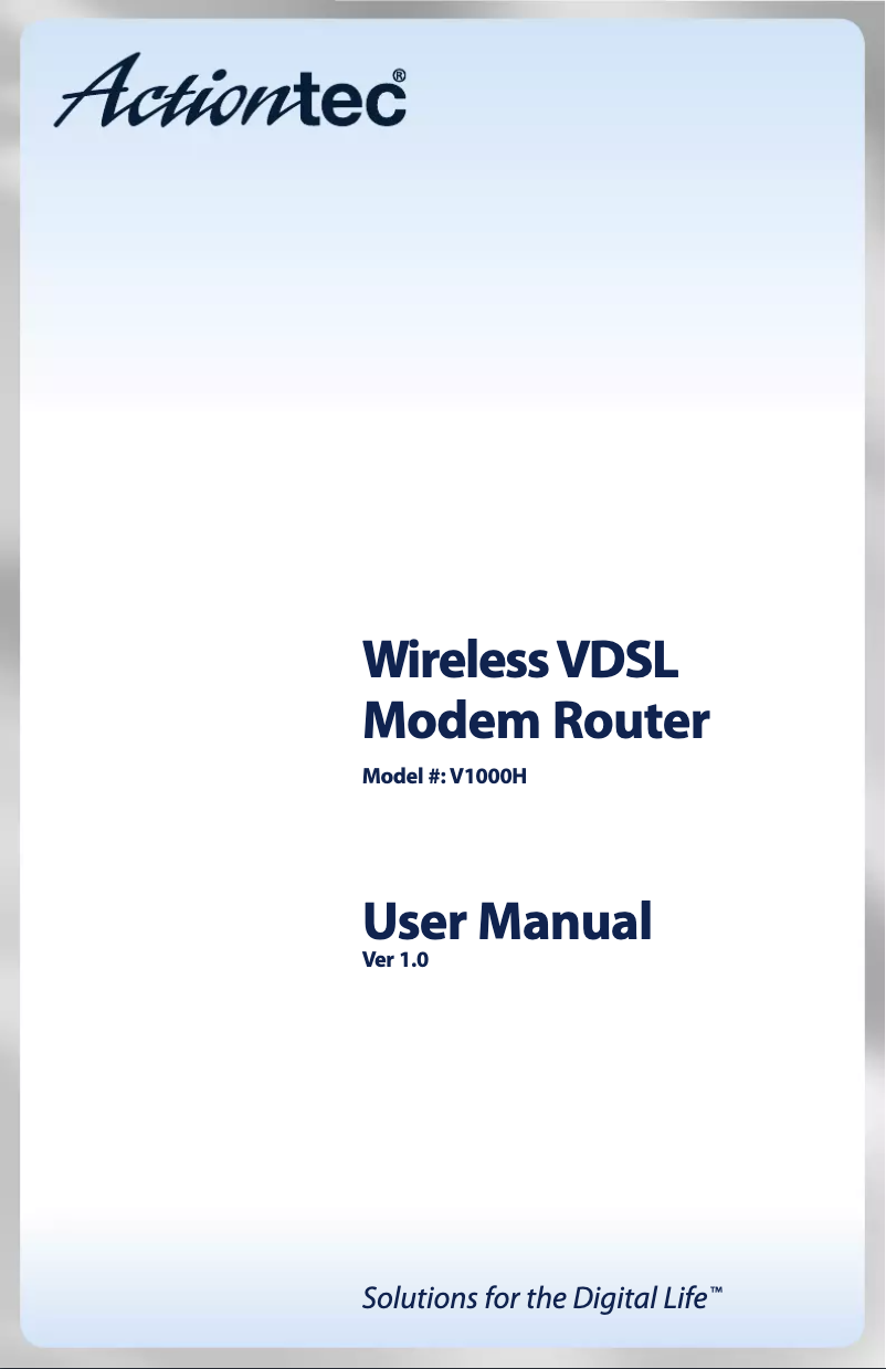 Imagen de la primera página del manual del dispositivo V1000H