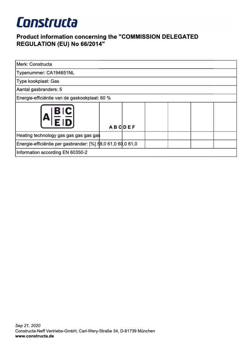 Imagen de la primera página del manual del dispositivo CA194651NL