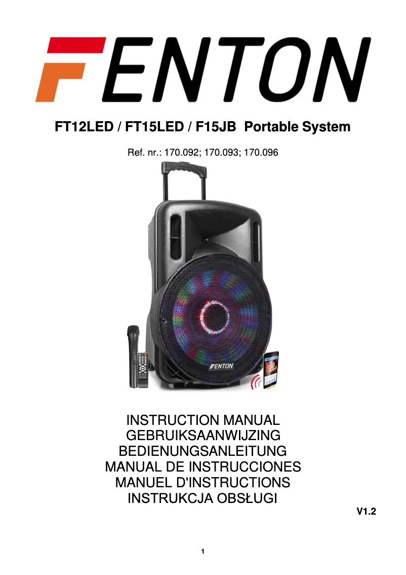 Página 1 del manual Manual de usuario Fenton FT15JB