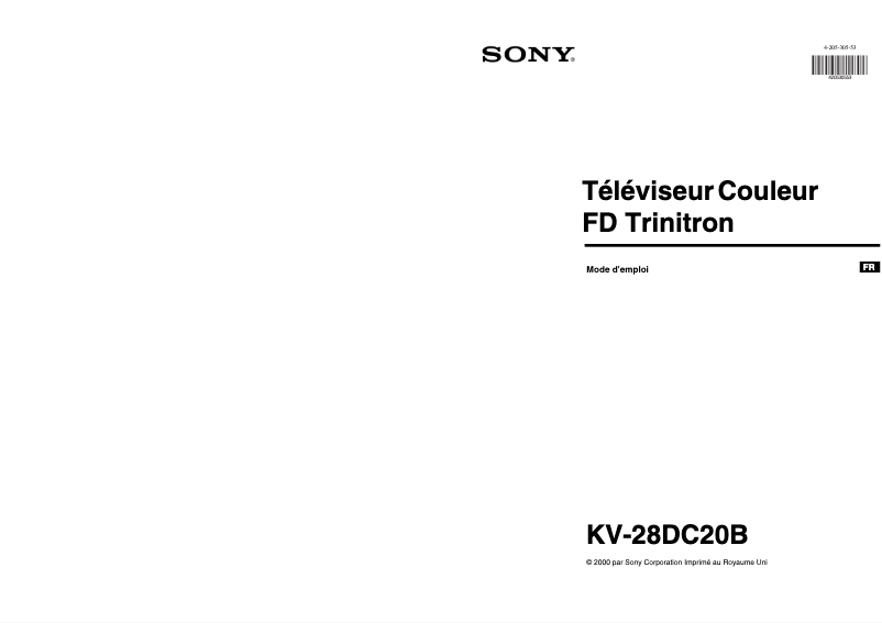 Imagen de la primera página del manual del dispositivo KV-28DC20B