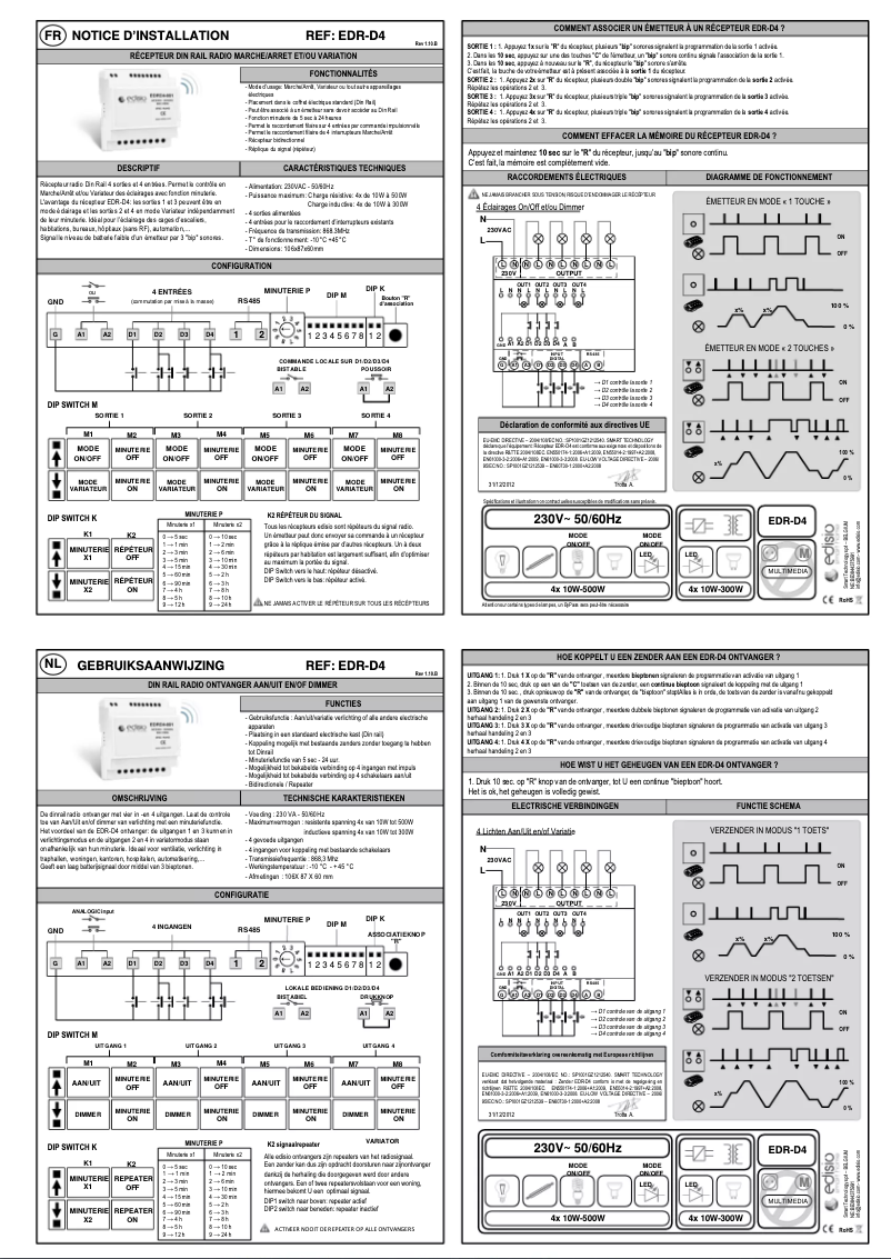 Página 1 del manual Manual de usuario Edisio EDR-D4