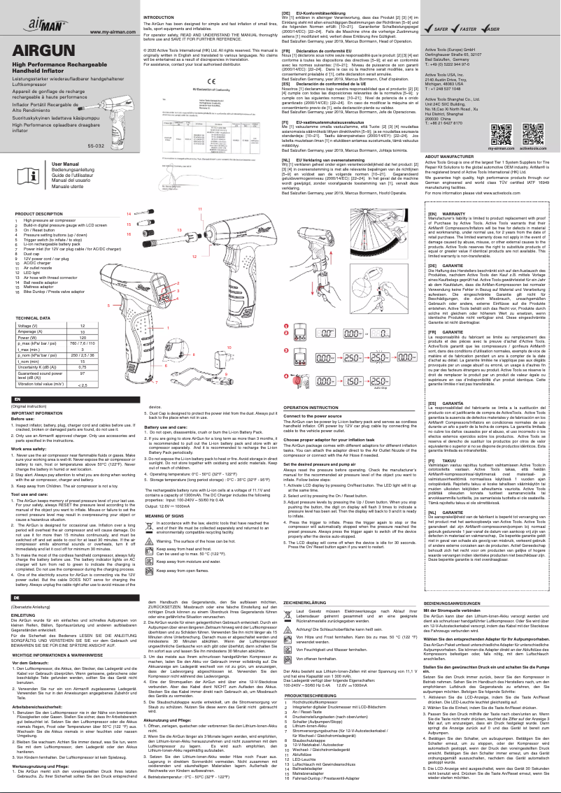 Imagen de la primera página del manual del dispositivo 55-032-001
