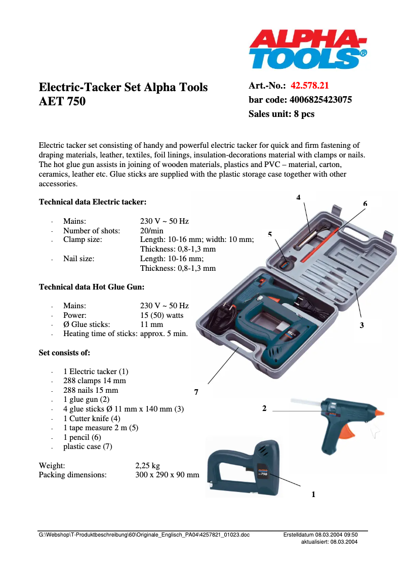 Página 1 del manual Manual de usuario Alpha Tools ET 750