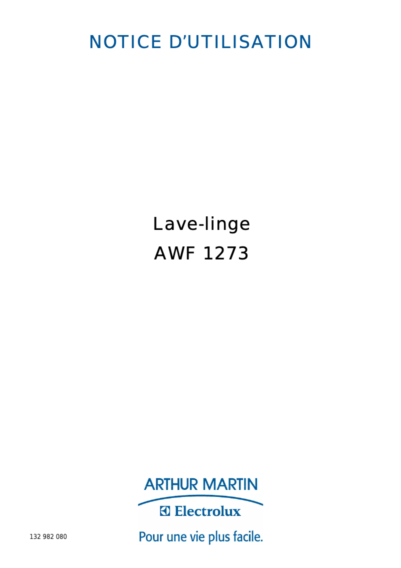 Imagen de la primera página del manual del dispositivo AWF 1273