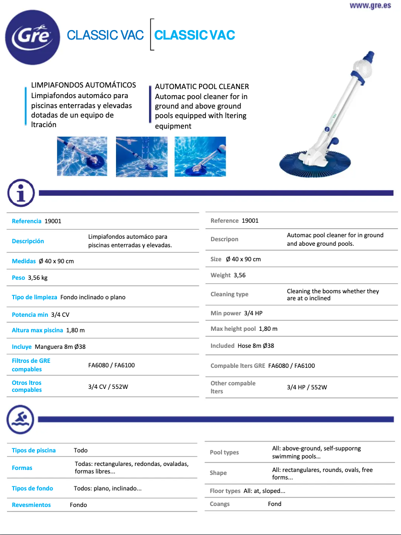 Imagen de la primera página del manual del dispositivo 19001