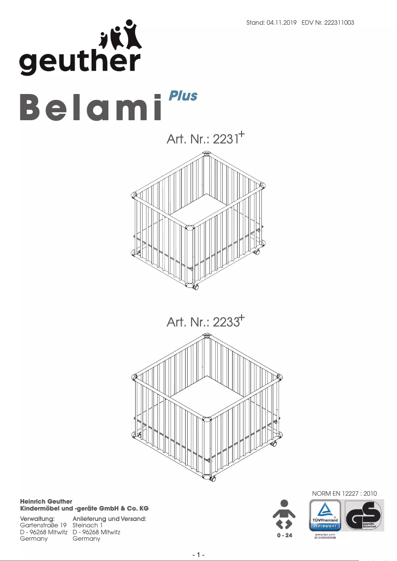 Imagen de la primera página del manual del dispositivo Belami Plus 2231+