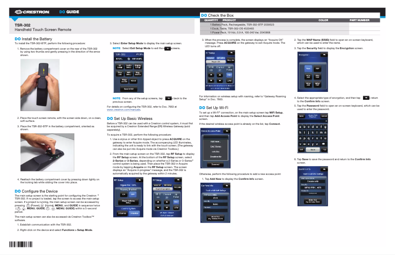 Página nº 1 - Manual de usuario Crestron TSR-302-B