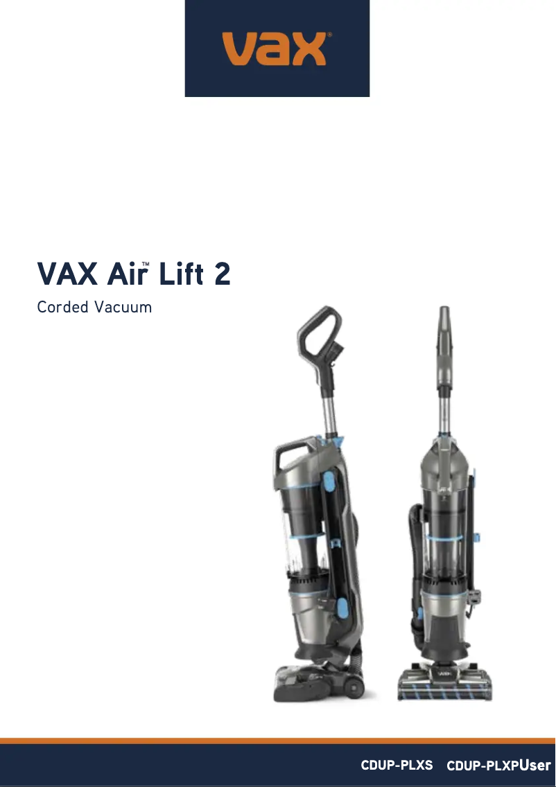Página nº 1 - Manual de usuario Vax Air Lift 2 CDUP-PLXP