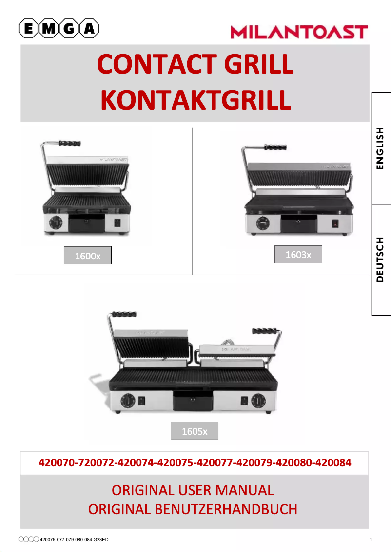 Página 1 del manual Manual de usuario MilanToast 420084