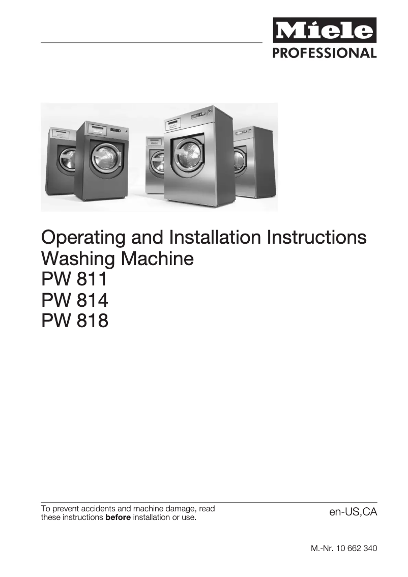 Página 1 del manual Manual de usuario Miele PW 811