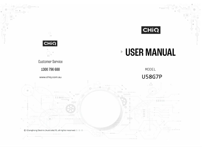 Imagen de la primera página del manual del dispositivo U58G7P