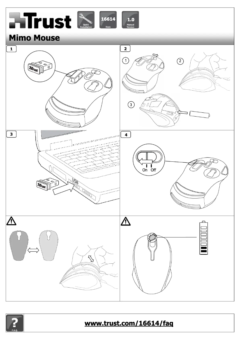 Imagen de la primera página del manual del dispositivo Mimo Wireless Mouse
