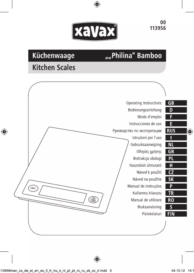 Página nº 1 - Manual de usuario Xavax Philina