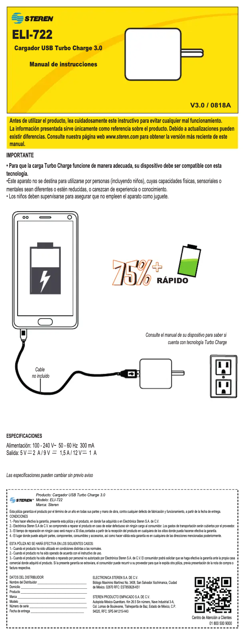 Página nº 1 - Manual de usuario Steren ELI-722