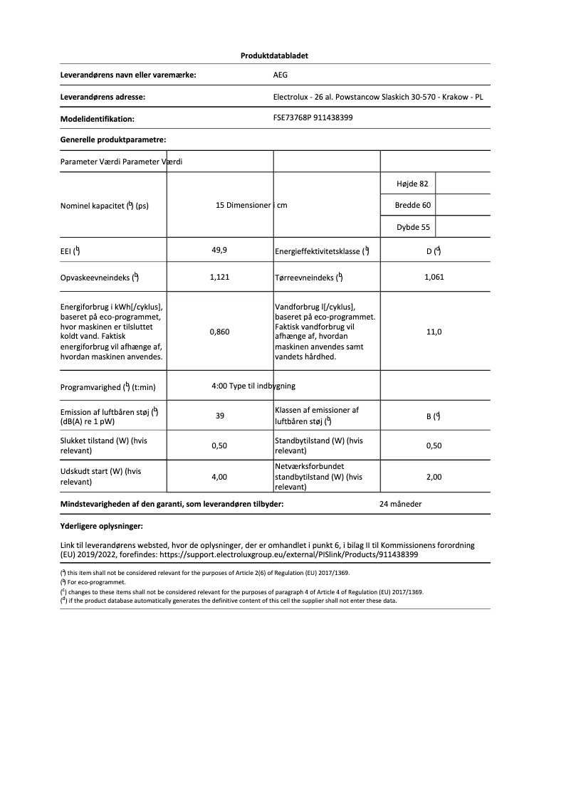 Imagen de la primera página del manual del dispositivo FSE73768P
