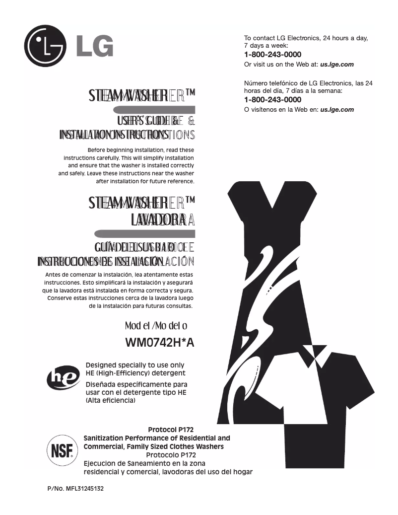 Página 1 del manual Manual de usuario LG WM0742HGA