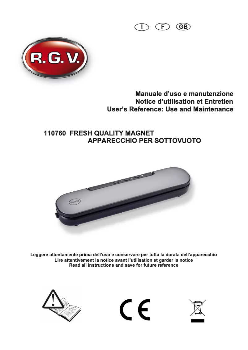 Página 1 del manual Manual de usuario RGV Fresh Quality Magnet 110760