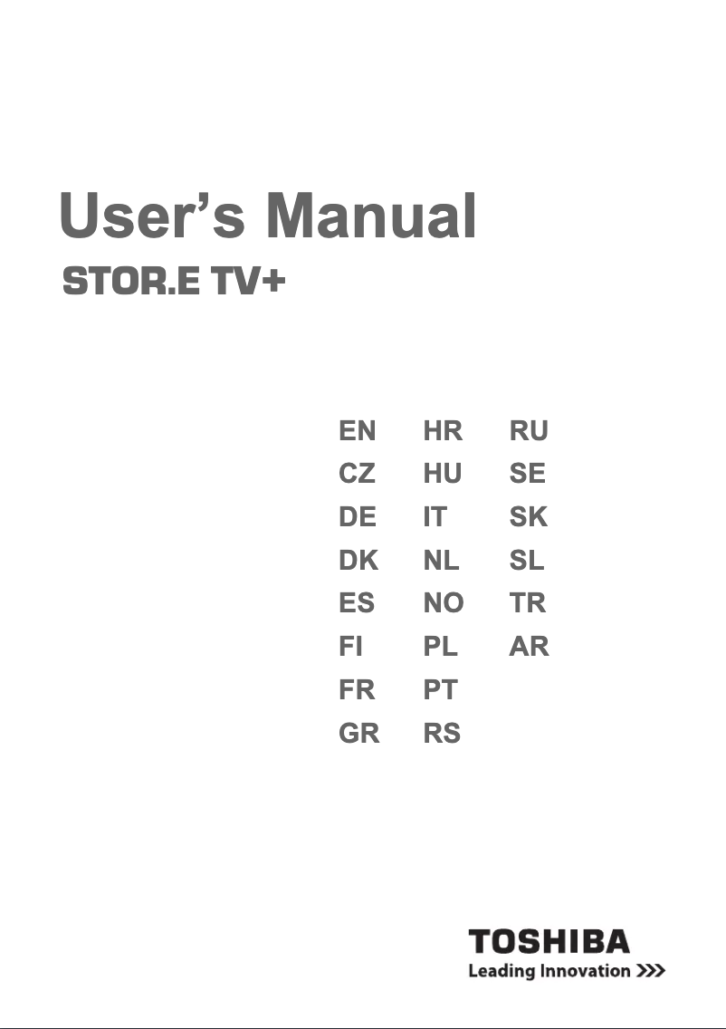 Página 1 del manual Manual de usuario Toshiba STOR.E TV+