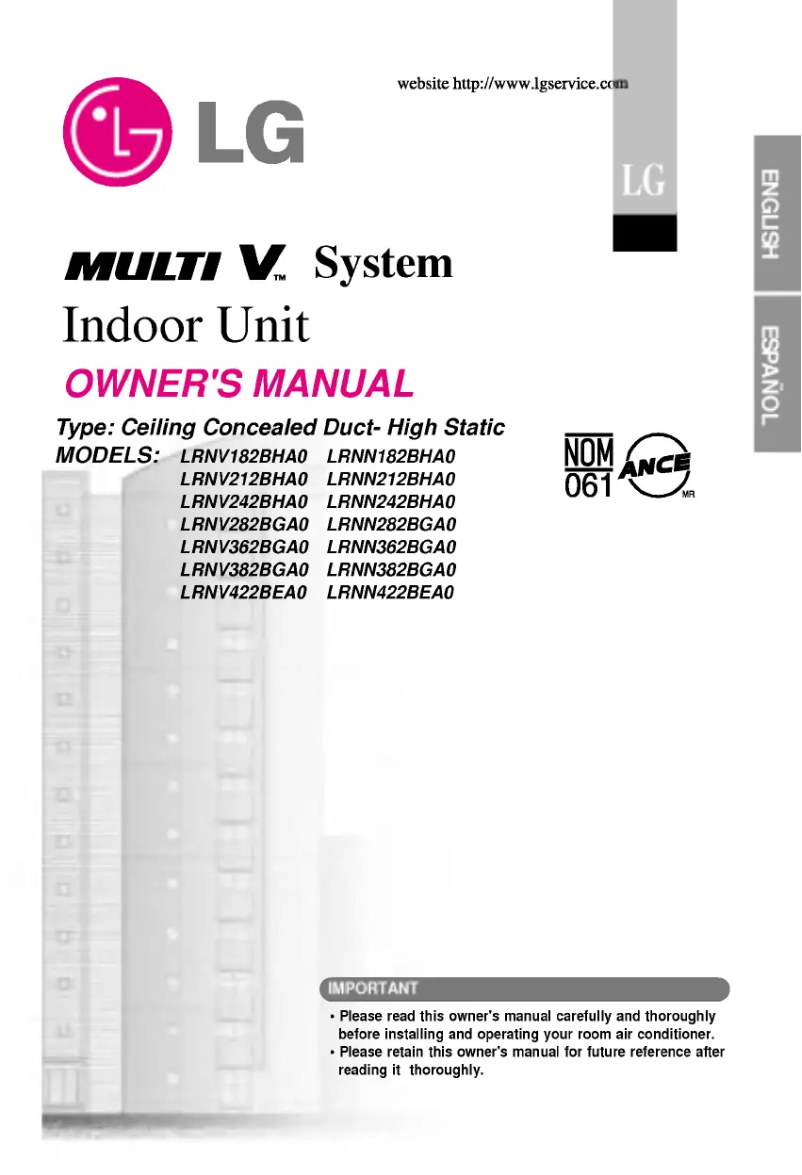 Página 1 del manual Manual de usuario LG LRNN186BHA0