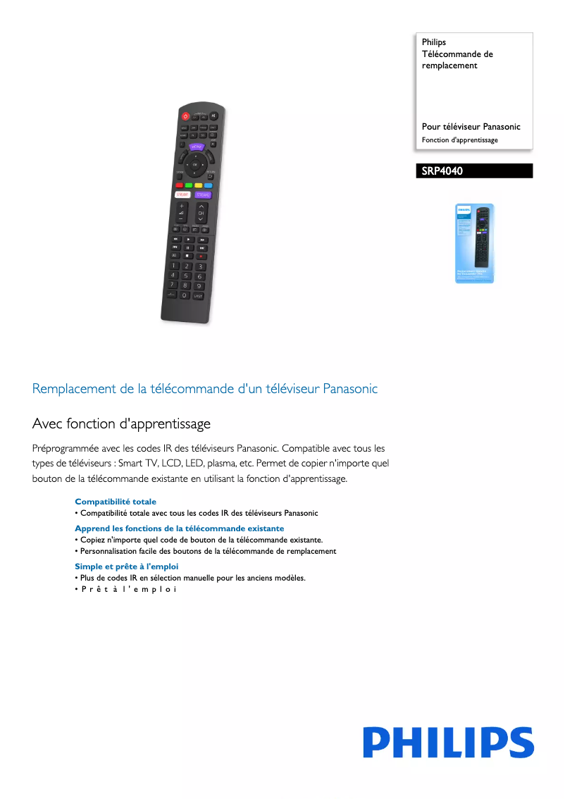 Imagen de la primera página del manual del dispositivo SRP4040