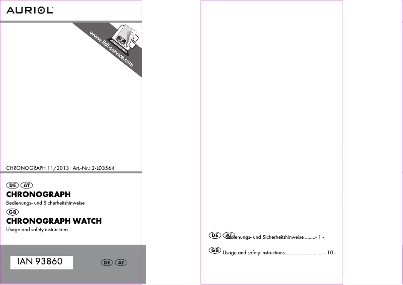 Imagen de la primera página del manual del dispositivo 2-LD3564