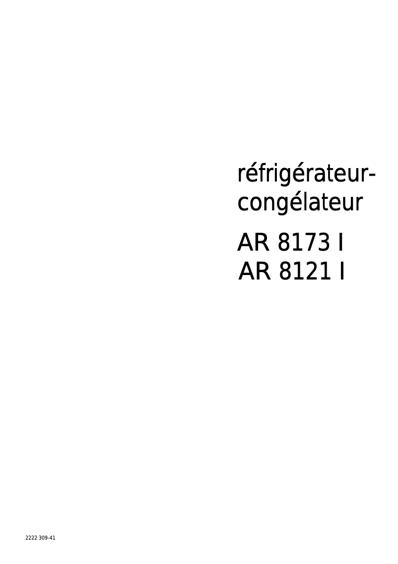 Página 1 del manual Manual de usuario Arthur Martin-Electrolux AR8121I