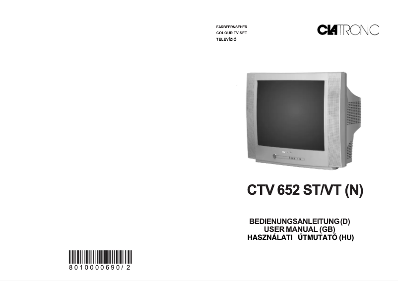 Página nº 1 - Manual de usuario Clatronic CTV 652 ST VT