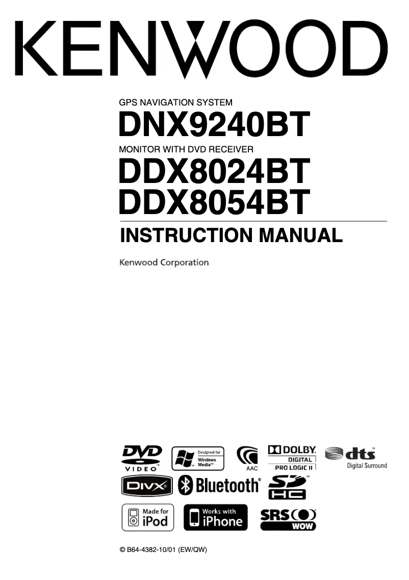 Página nº 1 - Manual de usuario Kenwood DNX9240BT