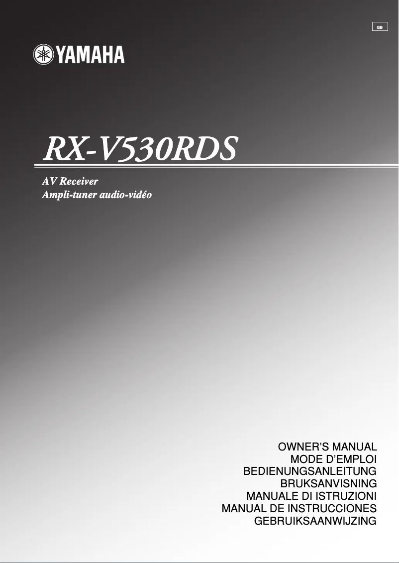 Imagen de la primera página del manual del dispositivo RX-V530RDS