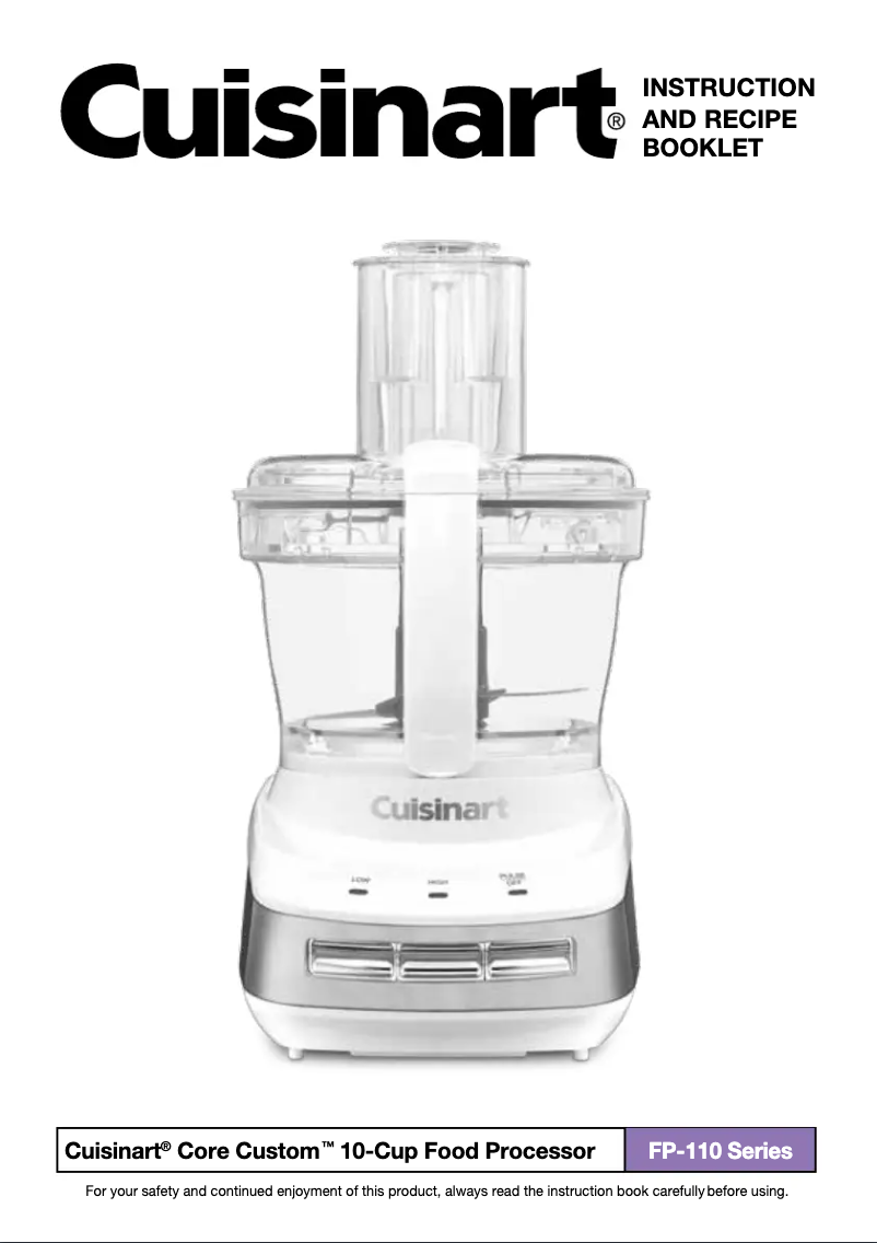 Página 1 del manual Manual de usuario Cuisinart Core Custom FP-110MB
