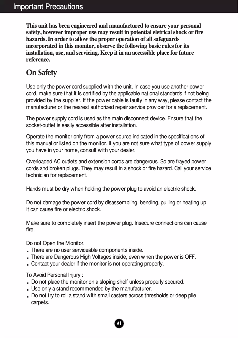 Página nº 1 - Manual de usuario LG T530SAKM