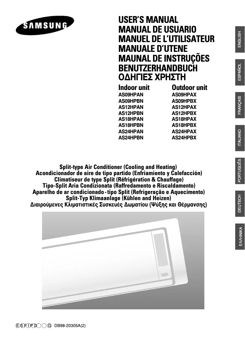 Imagen de la primera página del manual del dispositivo AS18HPBN/XFO