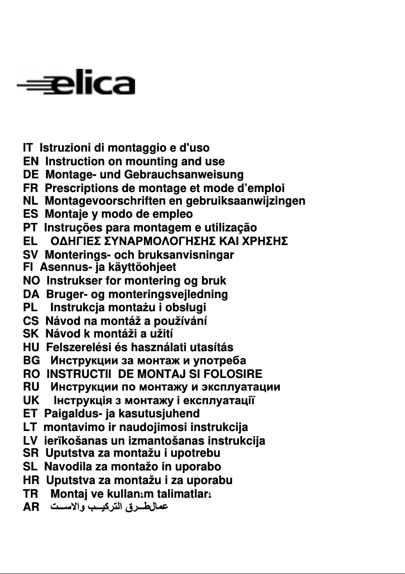 Imagen de la primera página del manual del dispositivo Elite STD WH/A/90