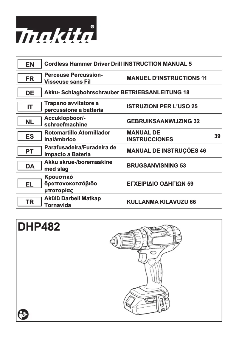 Página 1 del manual Manual de usuario Makita HP347DWE