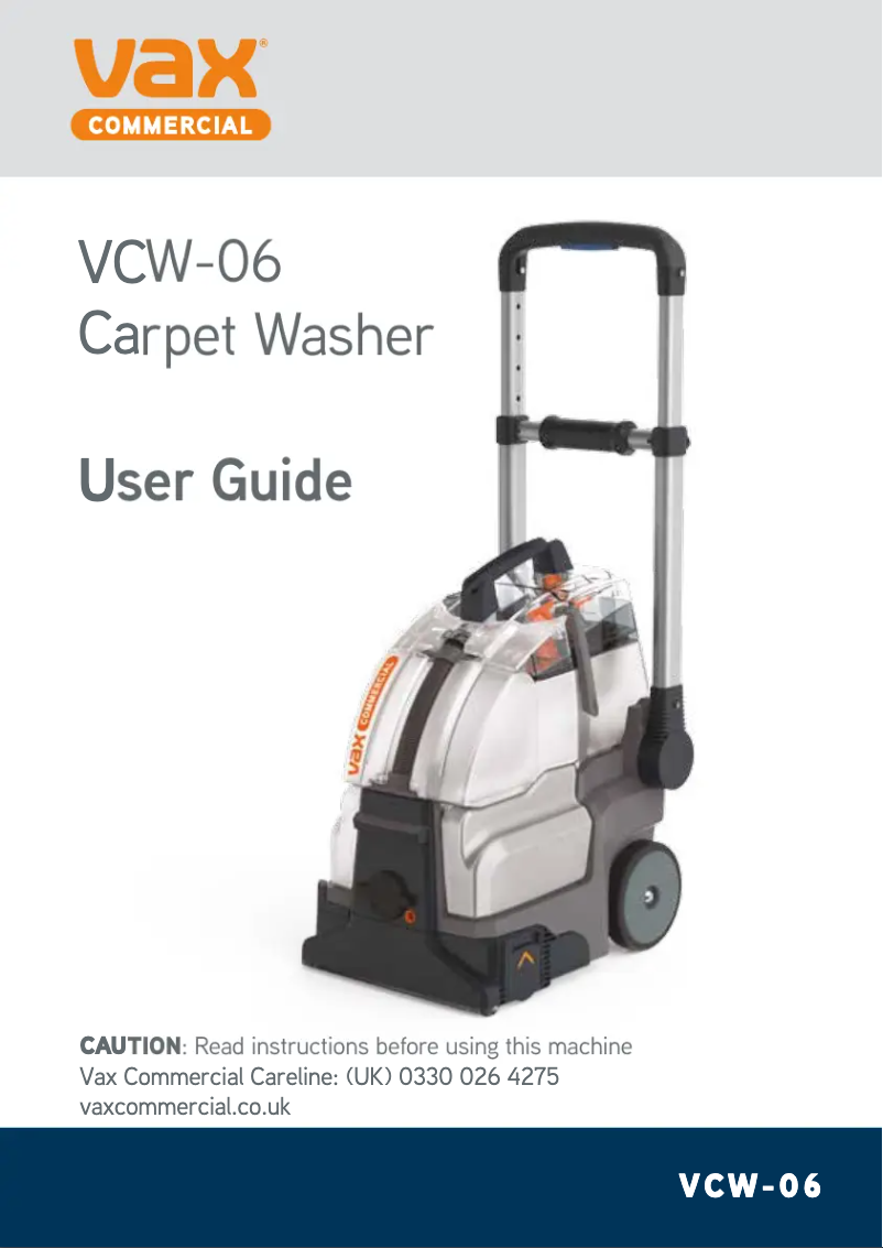 Página nº 1 - Manual de usuario Vax Commercial VCW-06