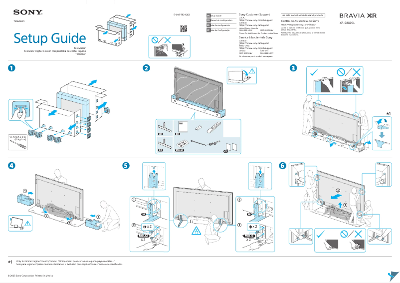 Imagen de la primera página del manual del dispositivo XR-98X90L