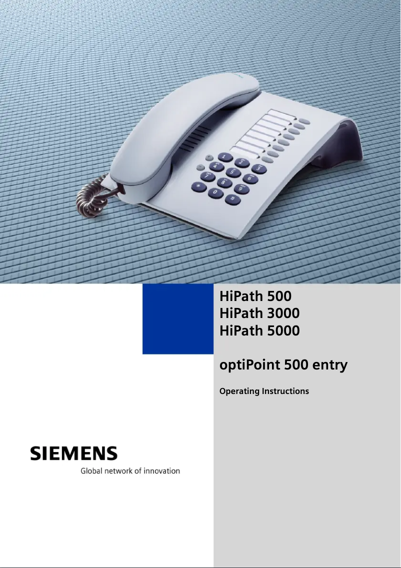 Página 1 del manual Manual de usuario Siemens Optipoint Entry 500