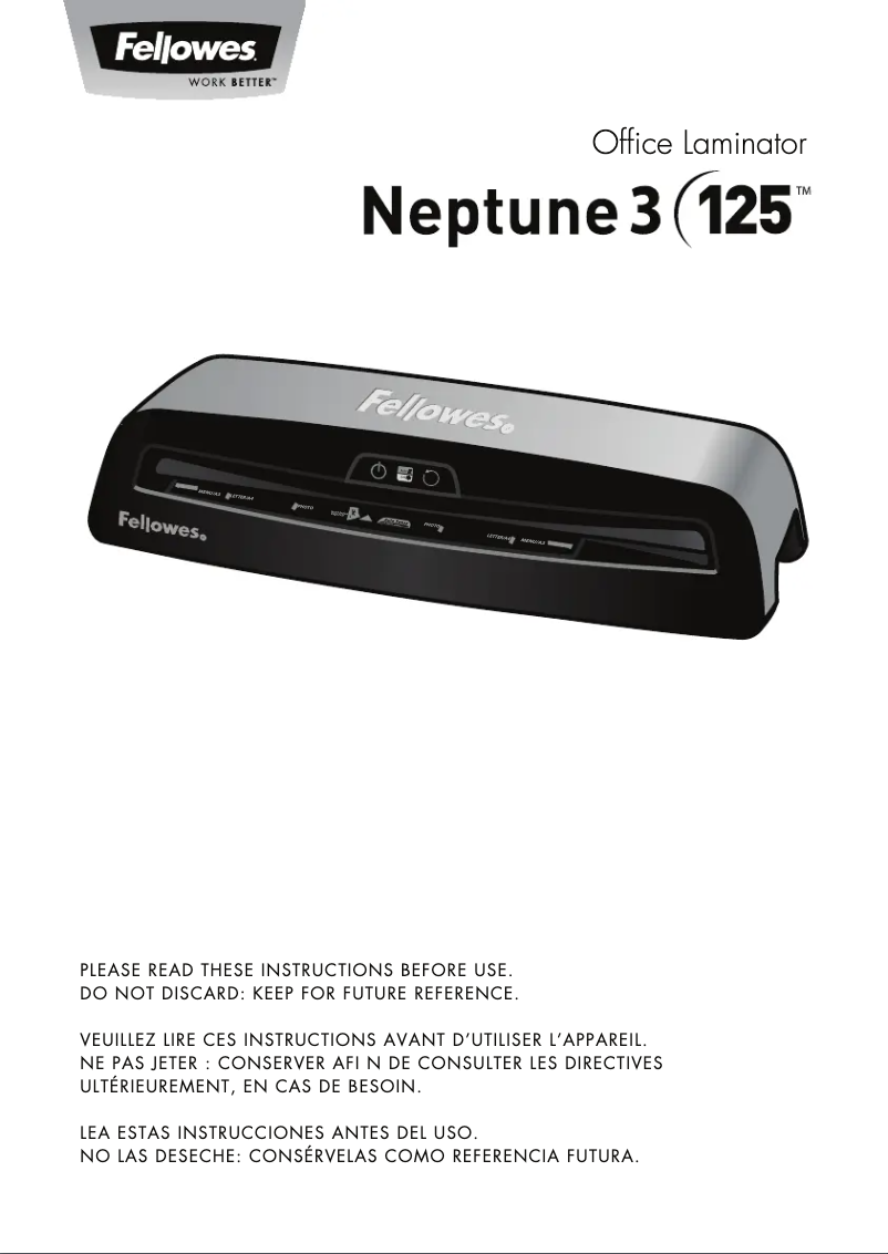 Página 1 del manual Manual de usuario Fellowes Neptune 2 A3