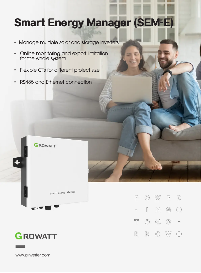 Página 1 del manual Manual de usuario Growatt SEM-E 50KW