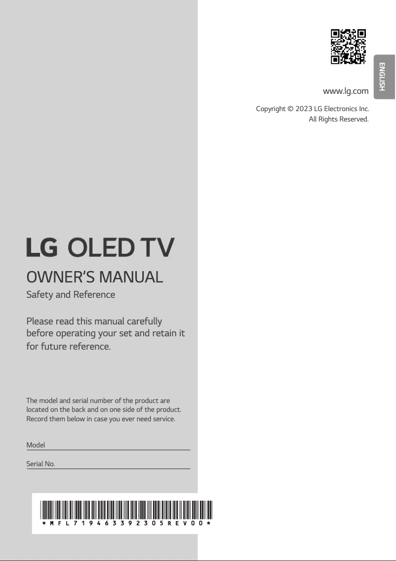 Página 1 del manual Manual de usuario LG OLED83M39LA