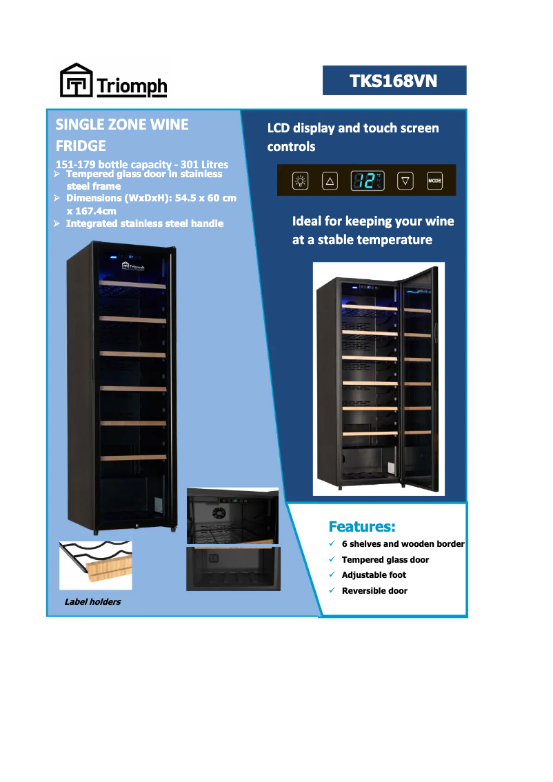 Imagen de la primera página del manual del dispositivo TKS168VN