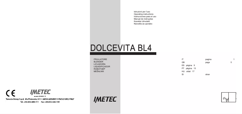 Página 1 del manual Manual de usuario Imetec Dolcevita BL4