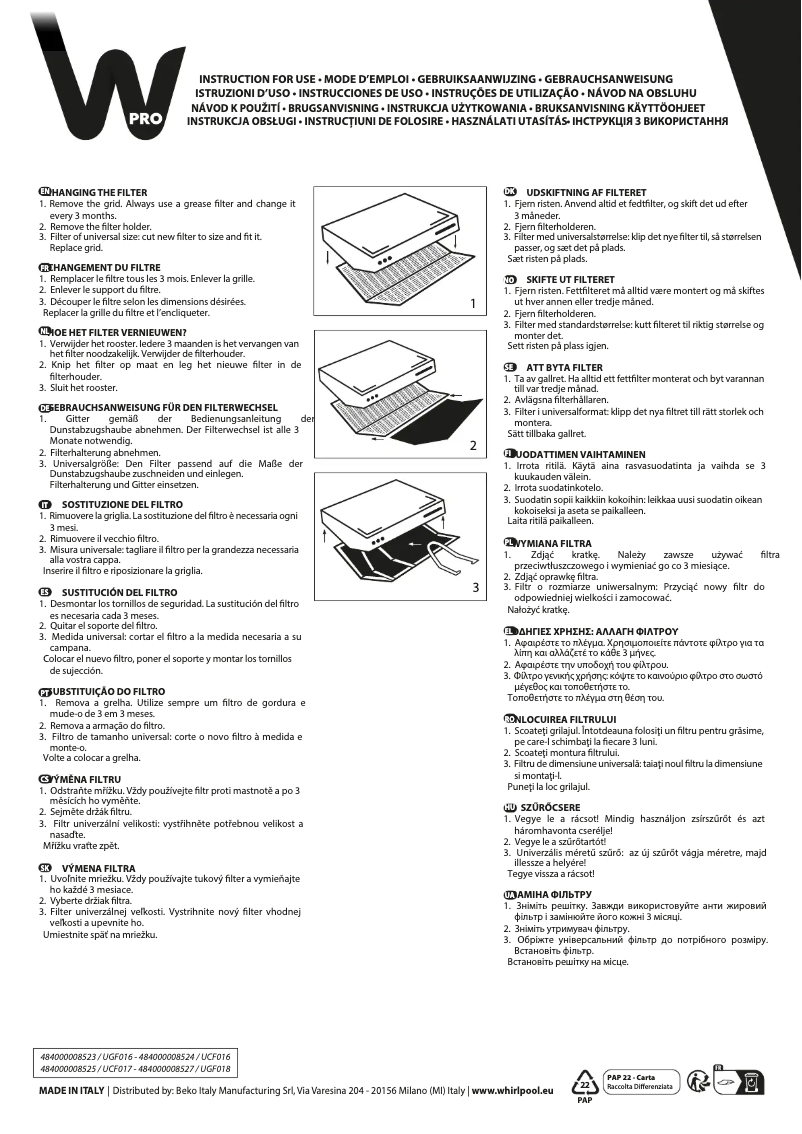 Imagen de la primera página del manual del dispositivo UCF017